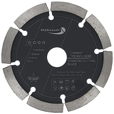 Afbeelding van PRODIAMANT voegenfrezen, diameter 125 mm, breedte 10 voor mortel, beton, metselwerk en gips, diamantsegment, professionele kwaliteit