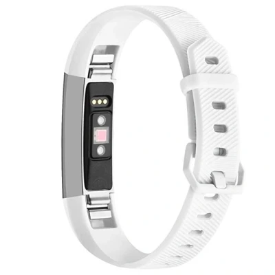 Afbeelding van FitBit Alta HR siliconen bandje met gesp Maat: Large Wit