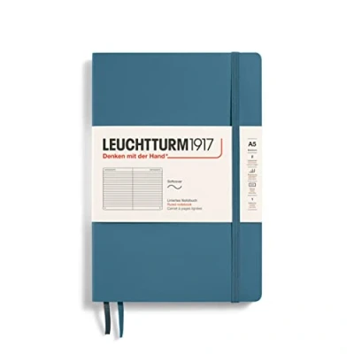Afbeelding van Leuchtturm1917 A5 Medium Notitieboek lined Stone Blue softcover