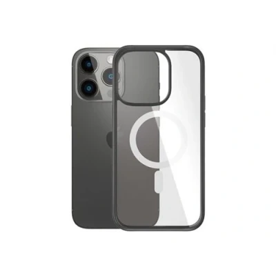 Image de PanzerGlass ClearCase Coque de protection pour téléphone portable antibactérien compatibilité avec MagSafe Verre trempé, 100 % matériaux recyclés noir Apple iPhone 14 Pro