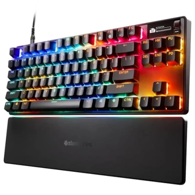 Image de SteelSeries Apex Pro TKL Gen 3 Clavier HyperMagnetic gaming OmniPoint 3.0 Actionnement ajustable Déclenchement rapide Préréglages prêts à jouer Toucher rapide/SOCD OLED US Layout QWERTY