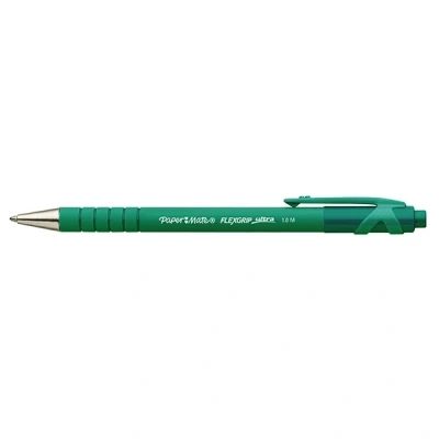 Image de Paper Mate Flexgrip Ultra Stylo Bille Rétractable, Pointe Moyenne (1,0 mm), Encre Verte, Boîte de 12