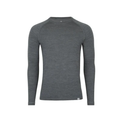 Afbeelding van Danish Endurance Merino LONG Sleeve Shirt Hemd, Heren, Maat: 3XL, Dark grey