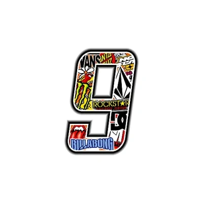 Afbeelding van 4R Quattroerre.it 13359 Nummer 9 Sticker Bombe