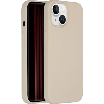 Afbeelding van Accezz Hoesje Siliconen Geschikt voor iPhone 15 Liquid Silicone Backcover met MagSafe beige