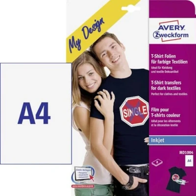 Afbeelding van Avery Zweckform My Design T Shirt MD1004 inkjet textielfolie DIN A4 voor gekleurd textiel, Geoptimaliseerd 8 vellen