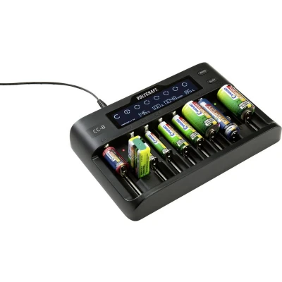 Afbeelding van VOLTCRAFT CC 8 Batterijlader Li ion, LiFePO, NiMH, NiCd A, AA (penlite), AAA (potlood), AAAA (mini), 9 V (blok), C (baby), Sub C, 10340, 14500, 16340, 17500,