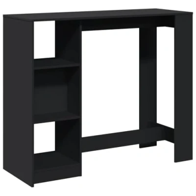 Afbeelding van vidaXL Bartafel met schap 124x46x103,5 cm bewerkt hout zwart