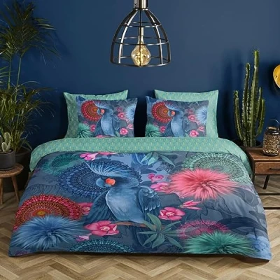 Afbeelding van Dekbedovertrek Ofelia Lits jumeaux (240x200/220 cm) KatoenKatoen satijn Blauw HIP Ga naar Dekbed Discounter.nl &amp; Profiteer Nu