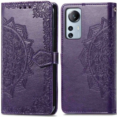 Afbeelding van iMoshion Hoesje Geschikt voor Xiaomi 12 Lite Met Pasjeshouder Mandala Bookcase Paars