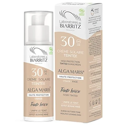 Afbeelding van Laboratoires de Biarritz Suncare Alga Maris Getinte Gezichtszonnebrand SPF30 Ivoor 50ml