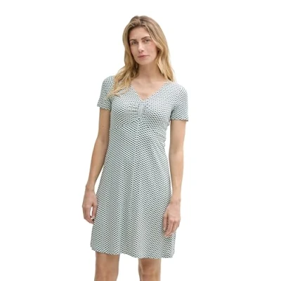 Image de TOM TAILOR Robe pour femme, 38005 Tile vert et blanc minimal, 34