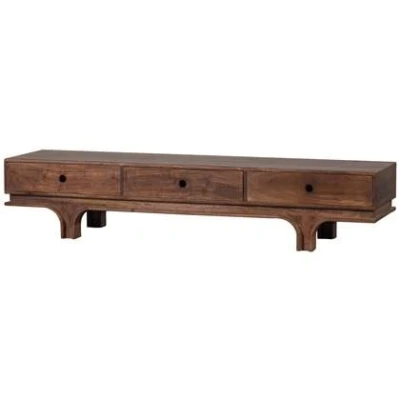 Afbeelding van WOOOD Staes Tv Meubel Mangohout Walnoot 37x180x45