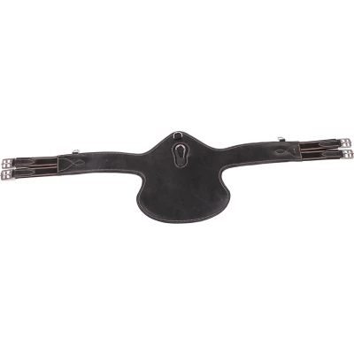 Afbeelding van Horka Singel met Buikbeschermer Leer Zwart/zilver 110cm