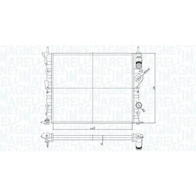 Afbeelding van MAGNETI MARELLI 350213194700 Radiateur 430 378 23 Koelribben mechanisch gelast RENAULT: CLIO 2, Kangoo I Express, MEGANE 1 Coach, DACIA: Sandero