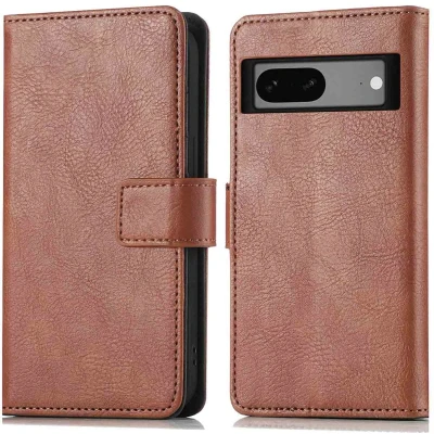 Afbeelding van iMoshion Hoesje Geschikt voor Google Pixel 7a Met Pasjeshouder Luxe Bookcase Bruin