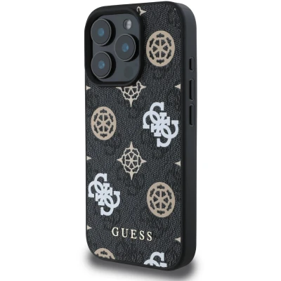Afbeelding van Guess iPhone 16 ProMax Backcover hoesje Magsafe PU peony Zwart