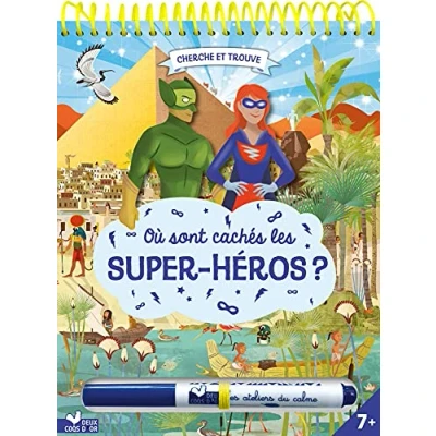 Afbeelding van Ou sont caches les super heros bloc avec un feutre effacable