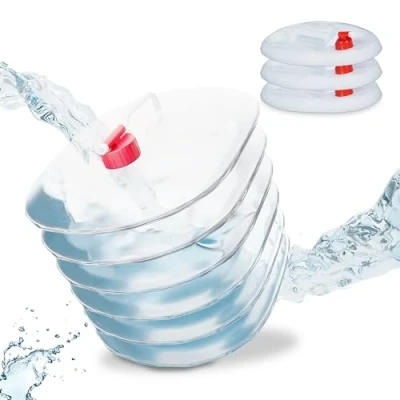 Afbeelding van Relaxdays opvouwbare jerrycans set van 4 watertank camping watercontainer met kraan 15 Liter