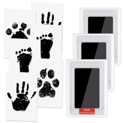 Afbeelding van Vicloon 3 Stuks Fotolijst Clay Kit, Baby Footprint Kit &amp; Handprint Afdrukset baby, voor pasgeborenen Jongens en Meisjes
