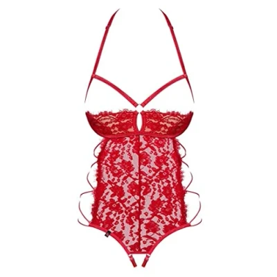 Afbeelding van Obsessive Rediosa crotchless teddy L/XL