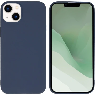 Afbeelding van iMoshion Hoesje Geschikt voor iPhone 14 Plus Siliconen Color Backcover Donkerblauw