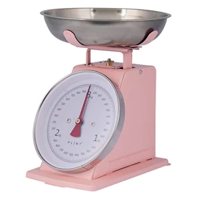 Afbeelding van Originele PLINT Retro Keukenweegschaal Roze Deens Design, voorzien van CE keurmerk