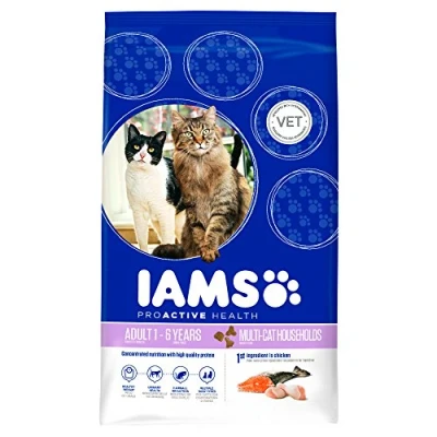 Afbeelding van Iams Kat Adult Multi Kip &amp; Zalm 15 kg