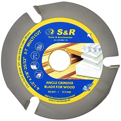 Afbeelding van S&amp;R Houtsnijschijf 115. Cirkelzaagblad 115 mm TCT 3 tanden van wolfraamcarbide voor hout, kunststof, gipsplaat, aerocrete, parket