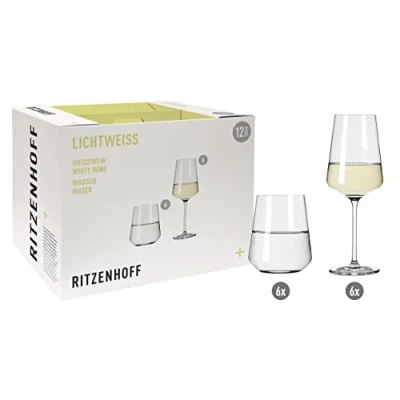 Afbeelding van Ritzenhoff Julie Witte Wijn En Waterglas Set Van 12 Transparant