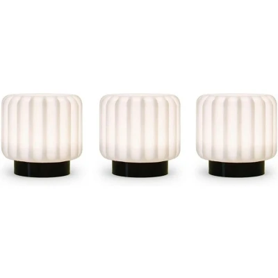 Afbeelding van Atelier Pierre Dentelles sfeerlamp small set van 3 Zwart oplaadbaar indoor/outdoor