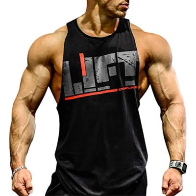 Afbeelding van COWBI Heren Bodybuilding Tank Top Sport Mouwloos Gym Stringer, Grijze schedel, M