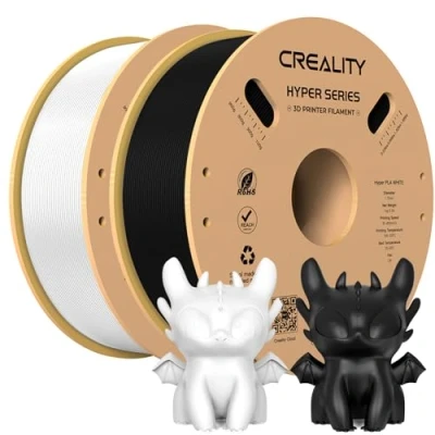 Afbeelding van Officieel Creality filament voor 3D printers, PLA hyper hoge snelheid printen, duurzaam en duurzaam, overhangprestaties, maatnauwkeurigheid +/ 0,03 mm, 2 kg (zwart +