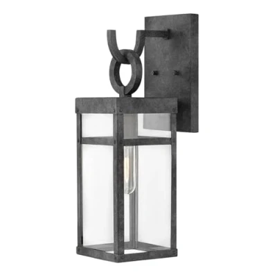 Afbeelding van Buitenwandlamp Porter, zwart, 47,4 cm hoog