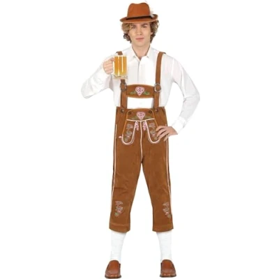 Afbeelding van Fiestas Guirca Lederhose Tyrolean Bruin maat M (48 50)