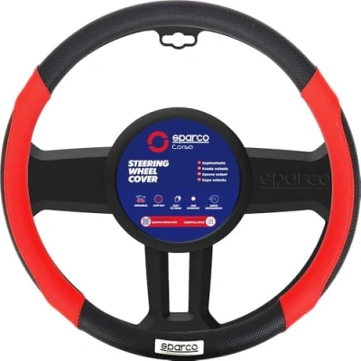 Afbeelding van SPARCO SPC1113RS Stuurhoes C1113 Zwart/Rood Universeel Auto