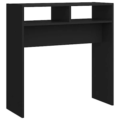 Image de vidaXL Table console noir 78x30x80 cm bois d&#039;ingénierie808297