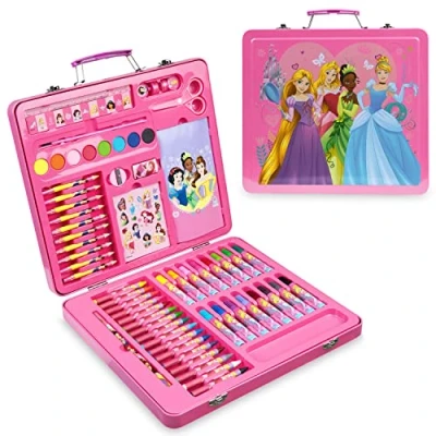 Afbeelding van Disney Prinses Viltstiften voor kinderen, koffer, tekenkoffer, kleurpotlood, accessoires, schilderen, meisjes, knutselset kinderen