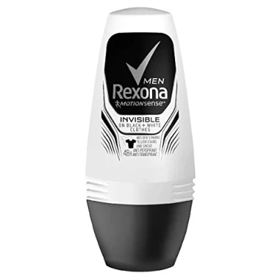 Afbeelding van Rexona Invisible Black + White 50 ml Mannen Rollerdeodorant
