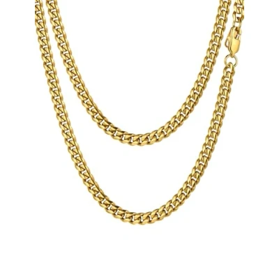 Afbeelding van Prosteel Halsketting voor heren, pantserketting, roestvrij staal, verguld goud, zwarte kleur, breedte 4,8 mm/6 mm/10 mm/14 mm 36/46/51/55/61/66/71/76 cm lang, Geen edelsteen