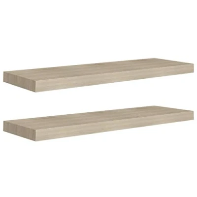 Image de vidaXL Étagères murales flottantes 2 pcs Chêne 80x23,5x3,8 cm MDF