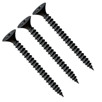 Afbeelding van 3,5 x 55 mm zwarte gipsplaatschroeven, zelftappende Phillips verzonken kop, fijne draad, puntige punt, fosfaatschroeven voor gipsplaat op stalen profiel (30 stuks)