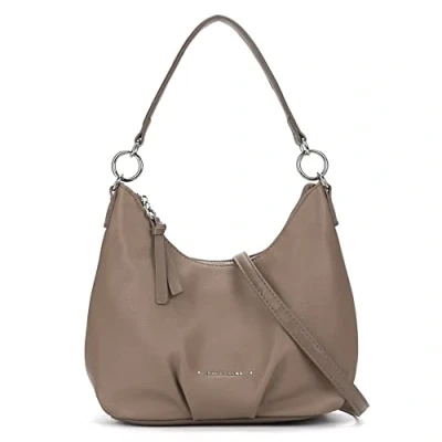 Afbeelding van David Jones Handtas met schouderriem voor dames Heuptas van kunstleer gekruiste bandjes Handvat Zachttas Stad Mode Elegant, Taupe beige, Elegant