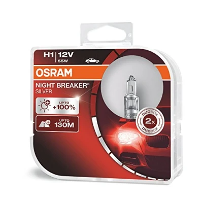 Image de 2 ampoules osram night breaker laser h1 12v 55w