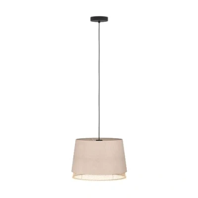 Afbeelding van EGLO Tabley Hanglamp E27 Ø 38 cm Natuur/Bruin/Zwart Textiel