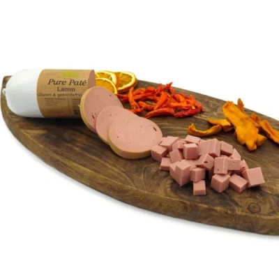 Afbeelding van Paw Natural Puur Lam Vlees Paté Natvoer Worst volledig maaltijd Hondenvoer en Kattenvoer 400gr Graan Glutenvrij. Voor honden kat.