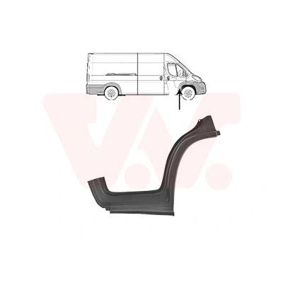 Afbeelding van Van WEZEL 1651104 Dorpel Reparatiepaneel rechts FIAT: Ducato III Van, Minibus, PEUGEOT: Boxer CITROËN: Relay II