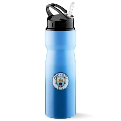 Afbeelding van Manchester City FC Sportfles, 750 ml aluminium sportdop met rietje, officiële accessoires