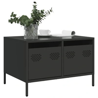 Afbeelding van Tv meubel 68x50x43,5 cm koudgewalst staal zwart