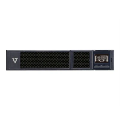 Image de V7 UPS2URM1500DC NC Onduleur (montable sur rack / externe) CA 200/208/220/230/240 V 1500 Watt VA monophasé 9 Ah Ethernet 10/100, RS 232, USB connecteurs de sortie : 8 2U 19&quot; Royaume Uni noir